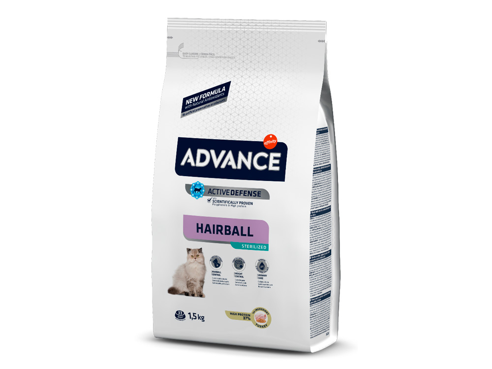 Advance Cat Sterilized Hairball с индейкой и рисом Advance