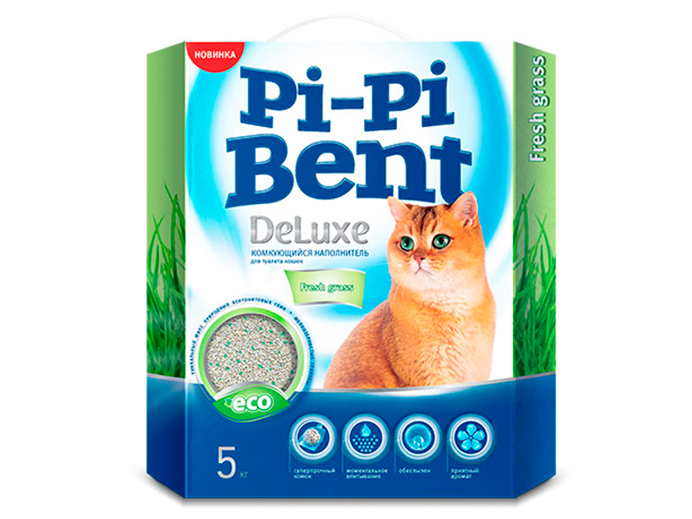 Наполнитель комкующийся Pi-Pi Bent DeLuxe Fresh Grass Pi-Pi-Bent