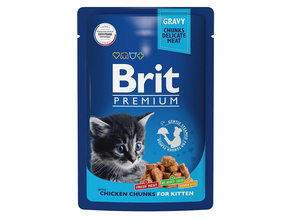 Brit Premium Cat Pouches Chunks Kitten (Курица) 14 шт Brit