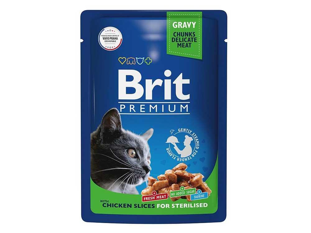 Brit Premium Cat Pouches for Sterilised (Курица) 14 шт Brit