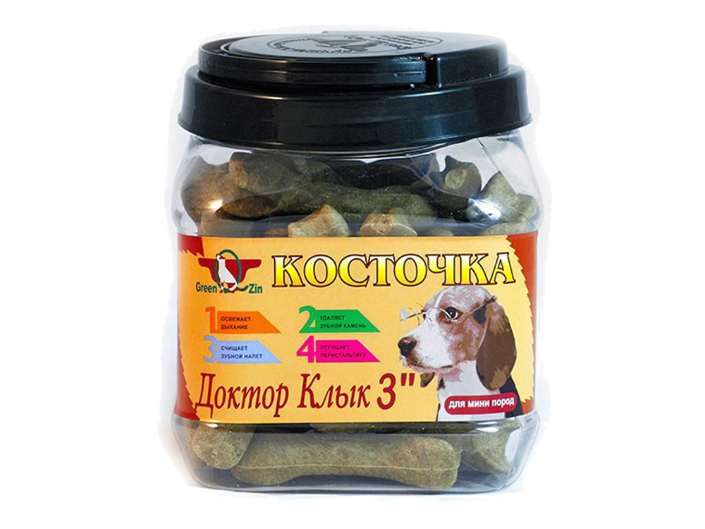 Жевательная Косточка ДОКТОР КЛЫК 42шт для мини пород 730гр Green Qzin