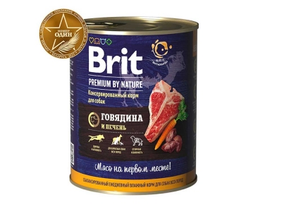 Brit Premium Dog (Говядина и печень) 850 гр