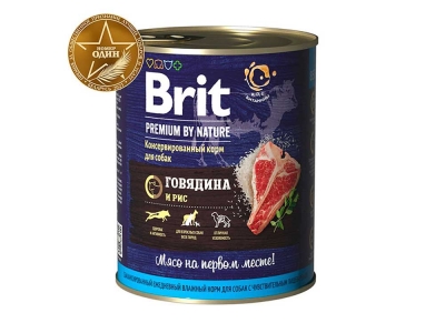Brit Premium Dog (Говядина и рис) 850 гр