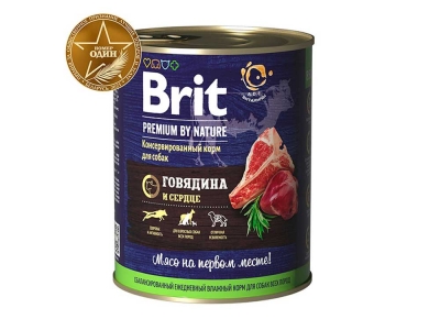 Brit Premium Dog (Говядина и сердце) 850 гр