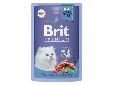 Brit Premium Пауч Kitten (Телятина с морковью в желе) 14 шт