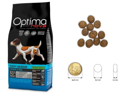 Optima Nova Puppy Medium Курица с рисом 12 кг