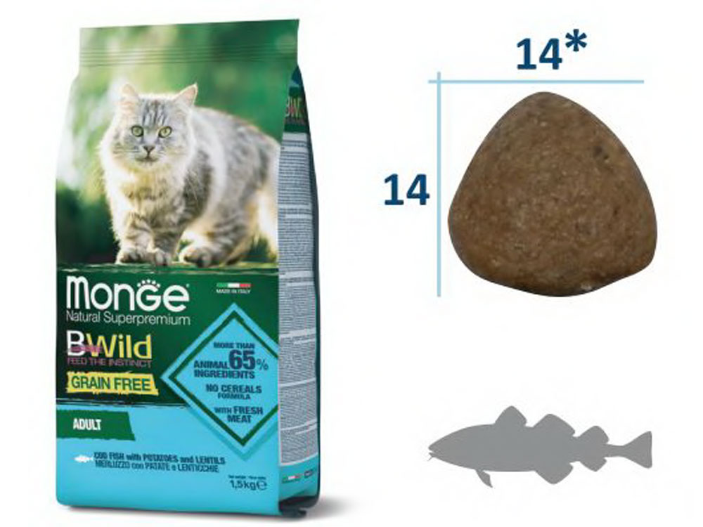 Monge Cat Bwild Grain Free Adult (треска) Monge