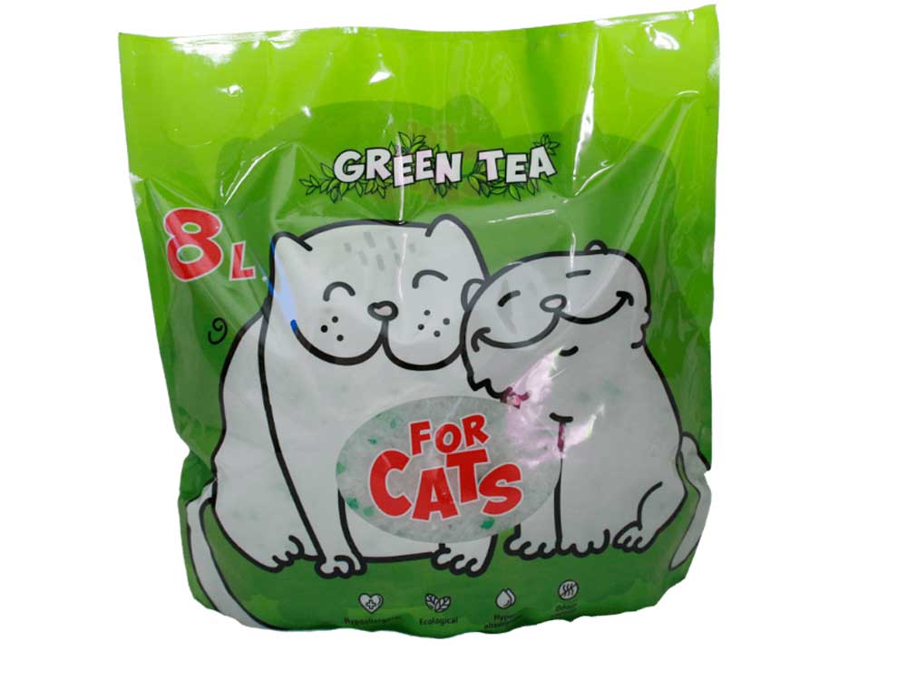 Силикагелевый наполнитель FOR CATS зеленый чай 8 л Zoo Brand