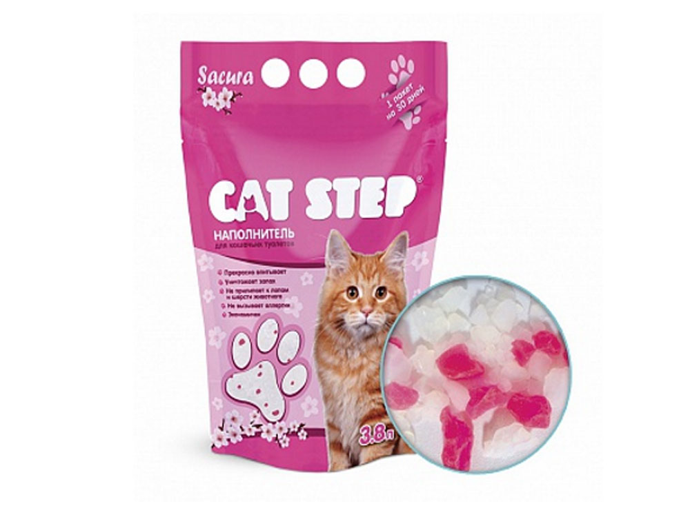 Наполнитель силикагелевый Cat Step Сакура 3.8л Cat Step