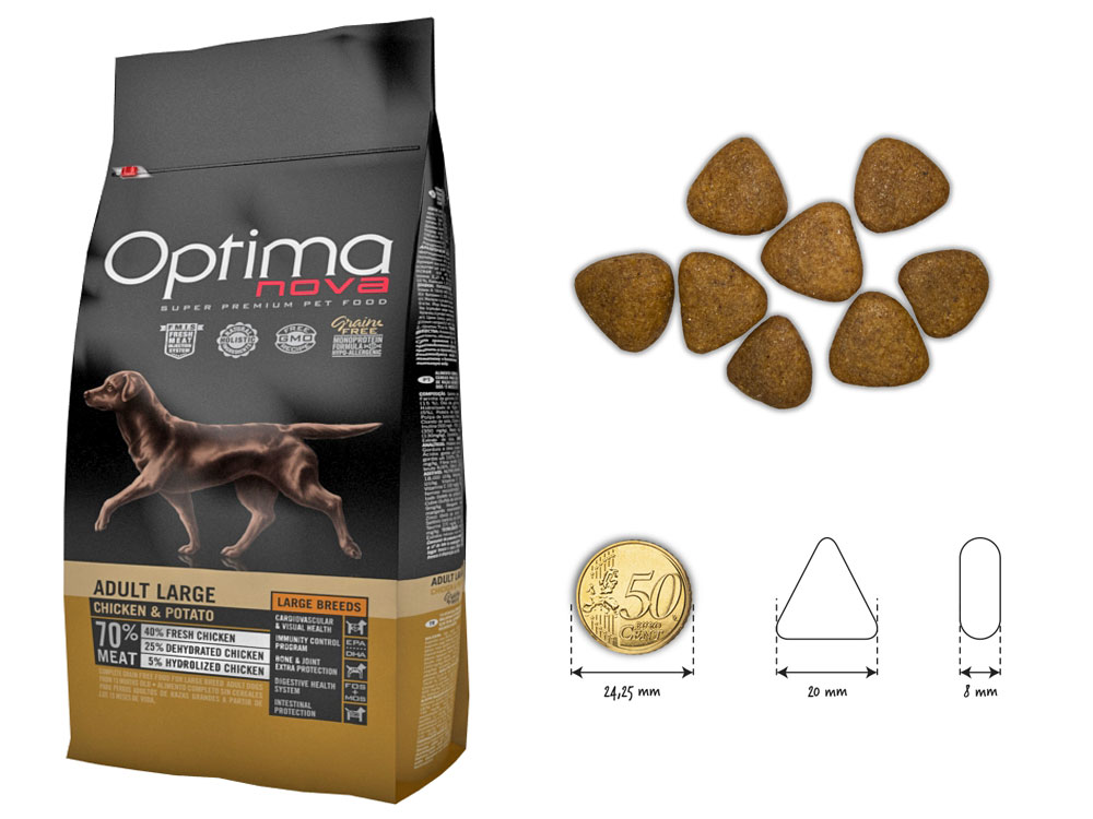 Optima Nova Grain Free Adult Large Курица с картофелем Optima Nova