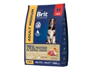 Brit Premium Dog Adult Medium с индейкой и телятиной Brit
