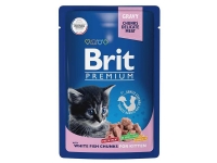 Brit Premium Cat Pouches Chunks Kitten (Белая рыба) 14 шт Brit
